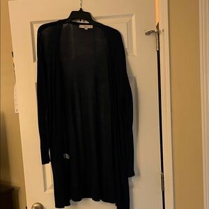 LOFT navy Open-Front Long Cardigan